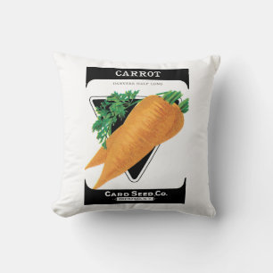 Cojín Decorativo Arte de etiqueta de paquete de semillas antiguas,