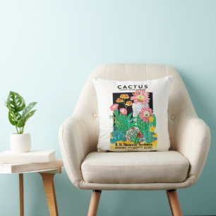 Cojín Decorativo Arte de etiqueta de paquete de semillas vintage Pl