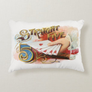 Cojín Decorativo Arte de etiqueta de puro vintage Straight Flush co