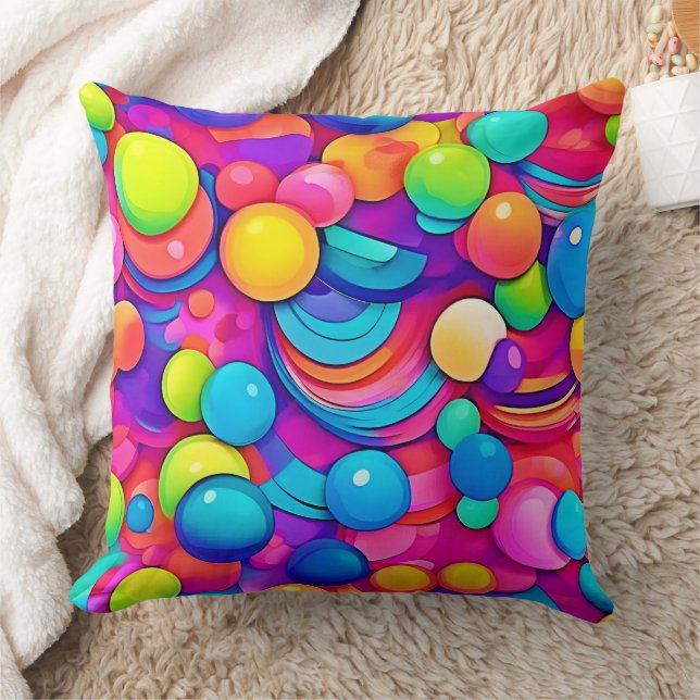 Cojín Decorativo Arte de explosión de burbujas de arcoíris (Manta)