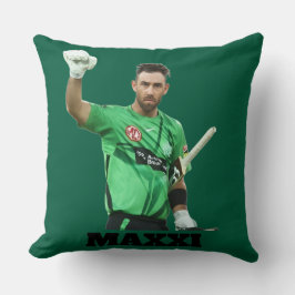 Cojín Decorativo Arte de fanático del críquet Glenn Maxwell Melbour