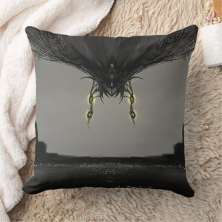 Cojín Decorativo Arte de Fantasía Anime Oscura Cuervo y Demonio