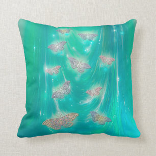 Cojín Decorativo Arte de fantasía de mariposas mágicas