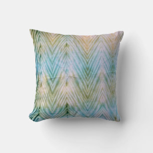 Cojín Decorativo Arte de fibra del patrón de Shibori Chevron