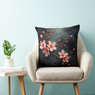 Cojín Decorativo Arte de Flor de Melocotón Vietnamita