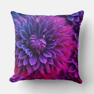 Cojín Decorativo Arte de Floración Fractal Vibrante