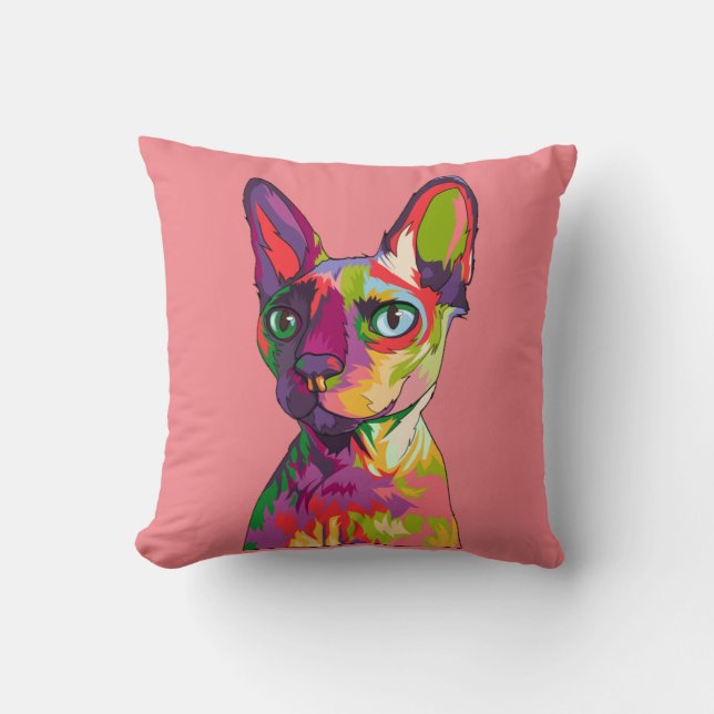 Cojín Decorativo Arte de gato (Anverso)