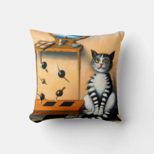 COJÍN DECORATIVO ARTE DE GATO VINTAGE   AMANTE DE GATOS CAPRICHOSOS