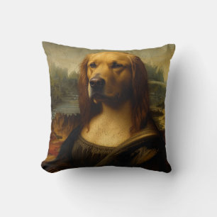 Cojín Decorativo Arte de Golden Retriever inspirado en retratos de