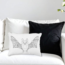Cojín Decorativo Arte de Halloween de Cute Bat Line