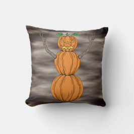 Cojín Decorativo Arte de Halloween del hombre de calabaza
