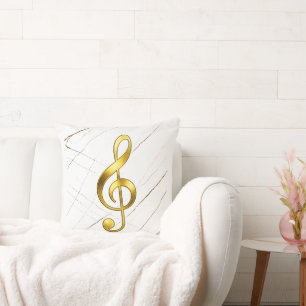Cojín Decorativo Arte de hogar elegante treble clef de oro