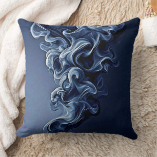 Cojín Decorativo Arte de humo azul emocional