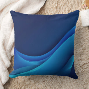 Cojín Decorativo Arte de IA con gradiente de color azul cobalto