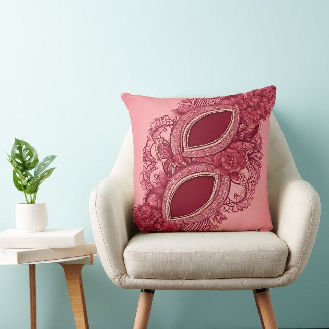 Cojín Decorativo Arte de IA de Red Ovals (Silla)