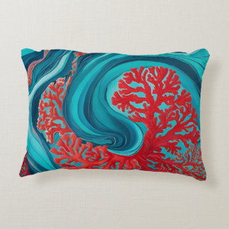 Cojín Decorativo Arte de IA de Turquoise Sea Vibes