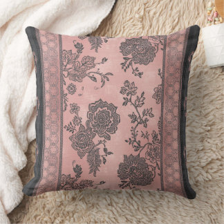 Cojín Decorativo Arte de IA floral con estampado de rosa vintage y