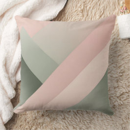 Cojín Decorativo Arte de IA rosa sonrojado y verde salvia