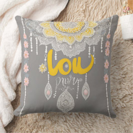 Cojín Decorativo Arte de IA Sunny Gray Lace
