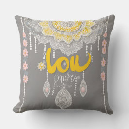 Cojín Decorativo Arte de IA Sunny Gray Lace