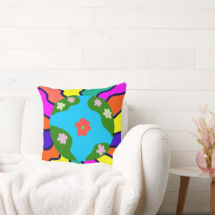 Cojín Decorativo Arte de imágenes retro de la Tierra