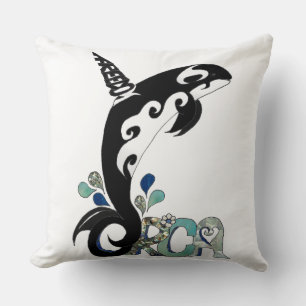 Cojín Decorativo Arte de la Libertad de las Orcas
