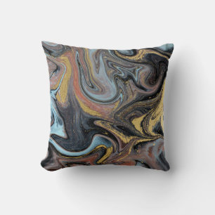Cojín Decorativo Arte de la naturaleza de la marble Purpurina dorad