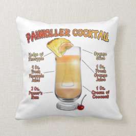 Cojín Decorativo Arte de la receta de cócteles de PAINKILLER