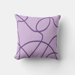 Cojín Decorativo Arte de línea en morado