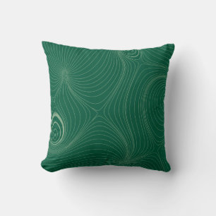 Cojín Decorativo Arte de línea psicodélico topográfico verde salvia