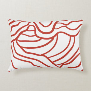 Cojín Decorativo Arte de línea topográfica abstracta: mapa de conto