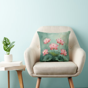 Cojín Decorativo Arte de Loto Rosa