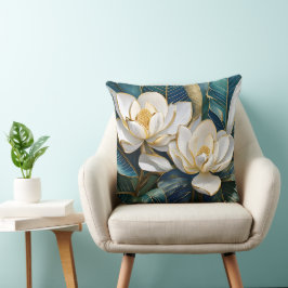 Cojín Decorativo Arte de Magnolia del Sur