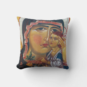 Cojín Decorativo Arte de María Madre y Jesús