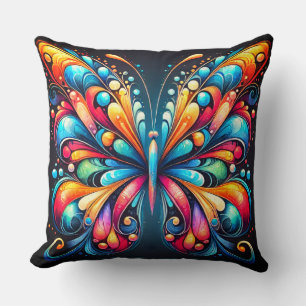 Cojín Decorativo Arte de mariposa colorida Inspirado en la natura