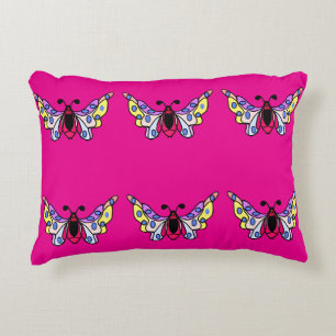Cojín Decorativo Arte de mariposa folclórica moderna vibrante perso