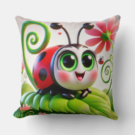 Cojín Decorativo 🐞 Arte de mariquita caprichosa para la habitación