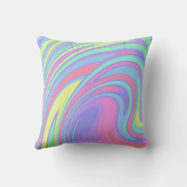 Cojín Decorativo Arte de mármol holográfico lindo (Reverso)