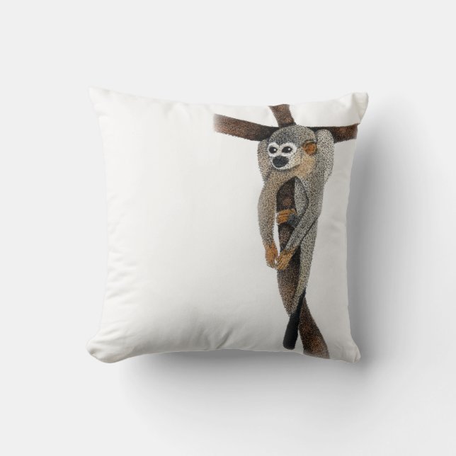 Cojín Decorativo arte de mono de araña (Anverso)