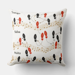 Cojín Decorativo Arte de música de pasos de baile personalizados re