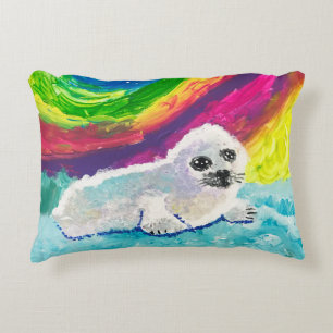 Cojín Decorativo "Arte de niños" de foca infantil
