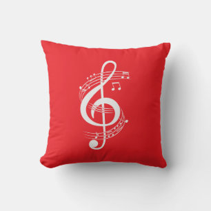 Cojín Decorativo Arte de notas de partitura musical de pentagrama e