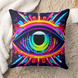 Cojín Decorativo Arte de Ojo Psicodélico del Universo
