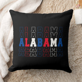 Cojín Decorativo Arte de Palabras Apiladas de Alabama