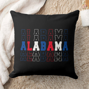 Cojín Decorativo Arte de Palabras Apiladas de Alabama