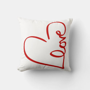 Cojín Decorativo Arte de Palabras Corazón de Amor Rojo San Valentín