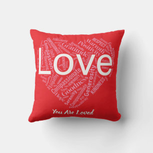 Cojín Decorativo Arte de Palabras Corazón de Positividad – Tipograf