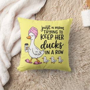Cojín Decorativo Arte de palabras de patos mamá divertidos