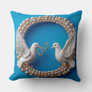 Cojín Decorativo Arte de palomas de boda