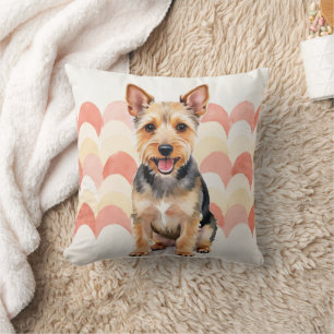Cojín Decorativo Arte de patrón de concha de acuarela de terrier au